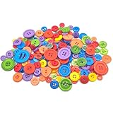 BEDEONE 1000 Pcs Assorted Buttons for Crafts & Sewing - Mixed Color, Assorted Sizes, 0-4 Holes