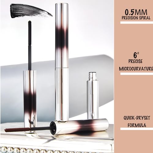FunnAura 2PCS Curling Iron Mascara, 3D Waterproof Bristleless Metal Mascara(Black,Brown) - Image 7
