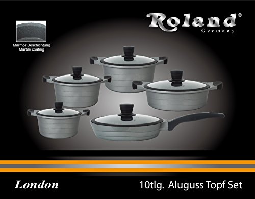 Roland Germany Kochtopt Set 10 Teile, London Marmor beschichtet