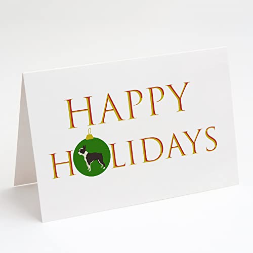 Caroline's Treasures CK9793GCA7P Basenji Happy Holidays Greeting Cards and Envelopes Pack of 8 Blank Cards with Envelopes Whimsical A7 Size 5x7 Blank Note Cards