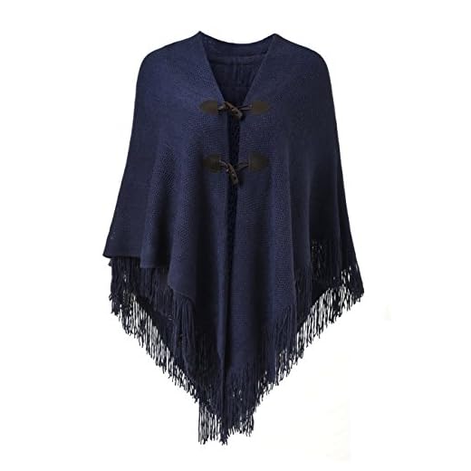 Ferand - Poncho - para mujer azul marino Talla única