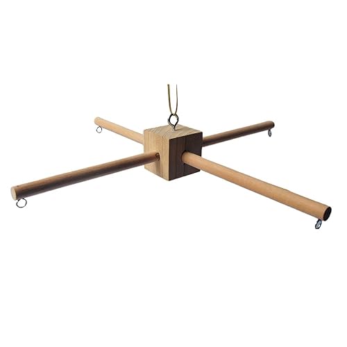 Miniatura 5 de Idkska - Percha móvil de madera para bebé, marco de suspensión móvil para cuna de bebé, soporte móvil de bricolaje para bebé en campana de cuna de