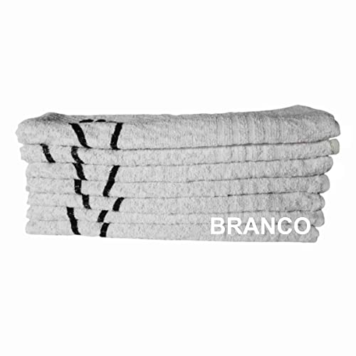 Kit 10 Tapetes Para Banheiro Piso Com Pezinho Austria 100% Algodão 45x70cm 260g/m² - Branca