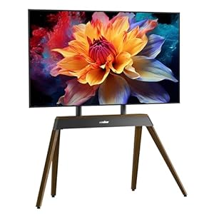 UNHO Easel Tripod TV Stand for 40–86 Inch Universal TVs, Solid Wood Leg Floor TV Mount, Height Adjustable, Max VESA 600x400, load 50kg, Modern Freestanding TV Stand for Living Room, Bedroom, Office