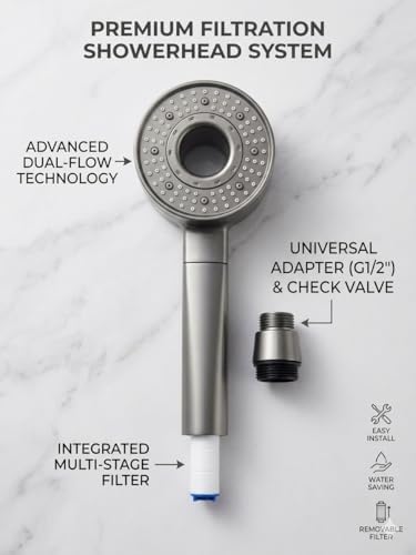 Mayaglory Multi 6 Fonksiyonlu Spa Etkili Filtreli Duş Başlığı Yüksek Basınçlı Su Tasarruflu Klor ve Kireç Önleyici El Duşu, Handshower (Modern) - Görsel 2