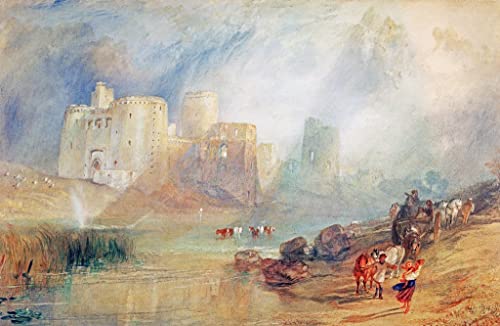 Impression artistique Turner : Toile Château de Kidwelly Pays de Galles 60x90