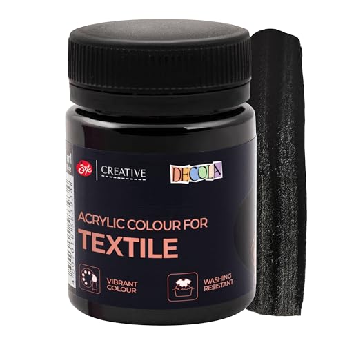 Decola Pintura Textil Clásica Negra 50ml | Colores Con Alta Pigmentación | Hecho Por Nevskaya Palitra