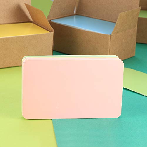 400 Pièces Carte Couleur, Flash Cards, Cartes de Papier Kraft Vierges Colorées, Carte Vierge de Carte Postale, Note Carte, Carte de Remerciement, Carte de Visite (Rose/Vert/Jaune/Bleu)