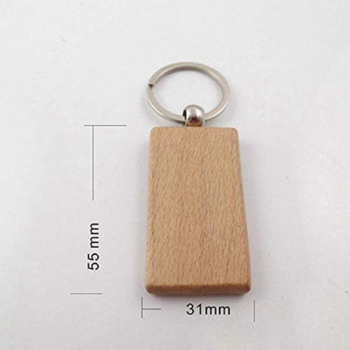 Porte-clés en bois vierges rectangles pour loisirs créatifs et ateliers DIY - 4