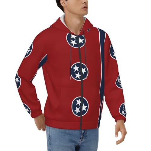 Sweat imprimé drapeau Tennessee col à capuche ajustable noir XXL