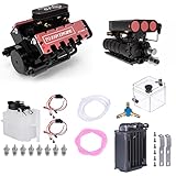 ENGINEDIY Mini V8 Engine Model Kit That Runs, FS-V800 1/10 Full Metal Engine Model Build Kit for RC Car and Boat for Adults