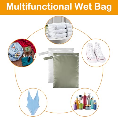 Bomtop 2 Stück Wetbag, Nassbeutel, Wäschebeutel Reise, Wasserdichte Tasche, Nassbeutel Schwimmen, Wiederverwendbare Wäschebeutel Reise Geeignet für Reisen, Fitness, Urlaub, Bewegung (30cm×40cm)
