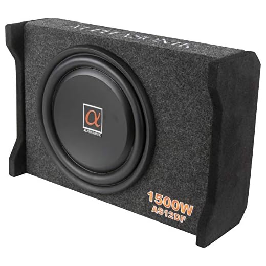 Alphasonik AS12DF 12" 1500 Watts 4-Ohm Down Fire Shallow Mount Flat Enclosed Sub woofer for Tight Spaces in Cars and Trucks, Slim Thin Loaded Subwoofer Air Tight Sealed Bass Enclosure