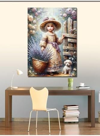 Tablo Mega Kanvas Tablo Küçük Kız Ve Yavru Köpek 100 X 140 Cnvsdkey-116033-100-140 - Görsel 2