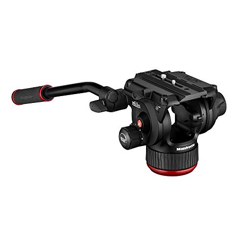 Free Shipping 🛒 Manfrotto 504X Fluid Video Head with Flat Base, Lightweight and Compact Aluminium Video Head, New Fluid Technology, 4 Steps Counterbalance System, Videographer, Payload 26.4 lbs