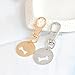 Fashion 2 Pcs Best Friends Friendship Gold Silver Dog Bone Charm Tag Necklace Key Chain Owner and Dog Jewelry Matching Pet Collar Key Chain Pendant (Gold+Silver)