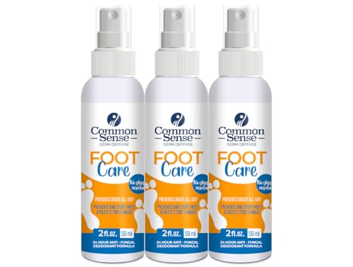 Image of Foot Deodorant Liquid Spray by Common Sense, Helps Soothe Itching and Burning from Most Athlete's Foot, Long-Lasting Odor Control, 3 Pack (2 fl. oz)