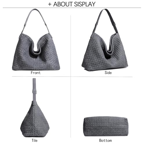 Image of JINMANXUE Women Boston Bag, Woven Hobo Tote Handbag and Purses, Female Satchel Messenger Bags, Fashion Shoulder Crossbody Bag