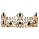 LIGIGWASH Vintage Herren Krone aus Legierung Goldene Königskrone für Kostüme und Cosplay Herren Kopfschmuck für Mottopartys und Aufführungen