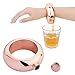 Nozel Flask Bracelet Bangle - Hip Flask for Women with Funnel - Stainless Steel with Handmade Rhinestone Cap - Spill Proof - Hide Wine, Alcohol (3.5oz of Hidden Liquor) (Rose Gold with Rhinestones)