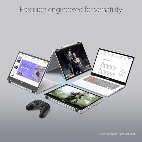 Image of ASUS Chromebook Flip Touchscreen Laptop - 2-in-1 14 inch WUXGA Touch 144Hz, Intel Core i5-1235U, 8GB RAM| 512GB SSD, Backlit Keyboard, Stylus Pen, Gaming Chromebook Tablet