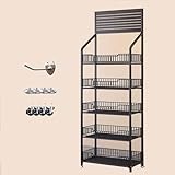 Obstkorb, Gemüseregal, Snack-Organizer aus Kohlenstoffstahl für 4/5 Regale, bewegliche Lagerregalhalterungen für Supermärkte/Convenience Stores für Obst, Gemüse, Getränke und Gewürze, Vorrats-/Apothe