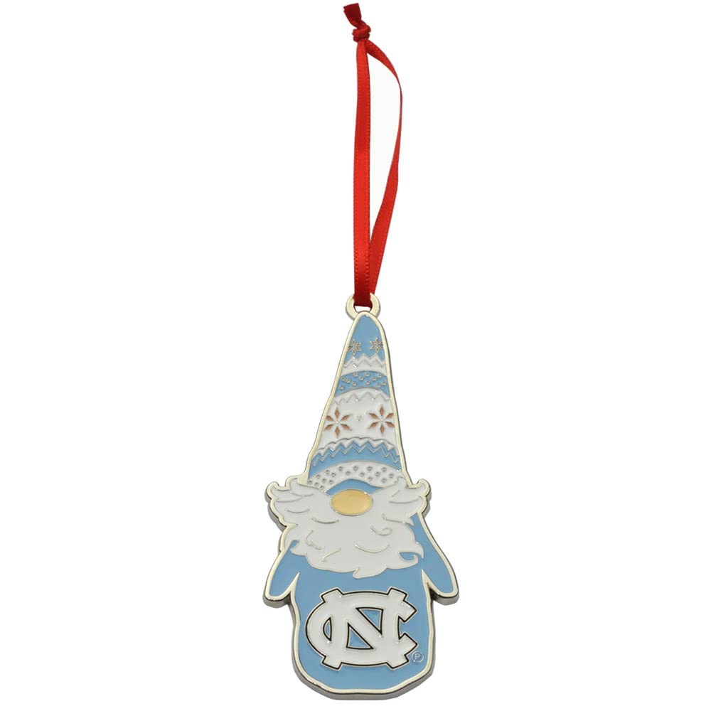 Collegiate Pulse UNC Tar Heels Gnome Metal Christmas Ornament