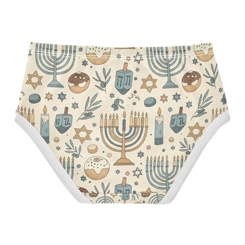 Kids Underwear, Vintage Candlestick Stars Beige Toddler Girl Panties, Girls Cotton Underwear, 2T–8 Years2
