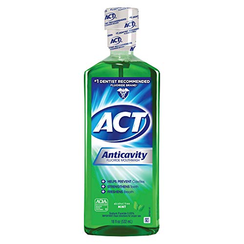 ACT Anticavity Fluoride Rinse Mint 18 oz (Pack of 4)