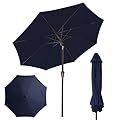 JEAREY 9FT Patio Umbrella for Outdoor with Push Button Tilt and Crank, Outdoor Patio Umbrellas Table Umbrella for Market, Garden, Deck, Backyard, Pool (Navy)