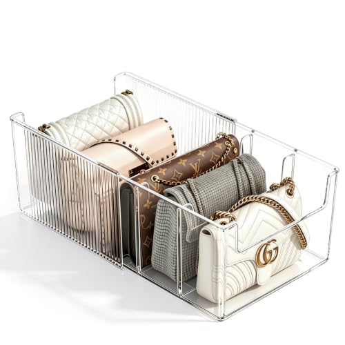 Image of HASTHIP Expandable Storage Box Clear Plastic Organizer with Compartments