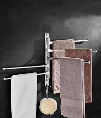 Toallero de baño de aluminio espacial de 37cm con cinco capas giratorias 3