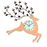 Bineiv Relojes para decoración de sala de estar, estilo europeo y americano, moderno, creativo, sala de estar, dormitorio, moderno, minimalista, restaurante, pasillo, ciervo, personalidad, movimiento