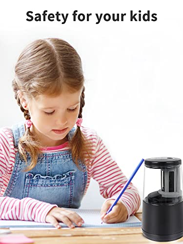 Jarlink Electric Pencil Sharpener, Classroom Pencil Sharpeners, Auto Stop For 6-8Mm No.2/Colored Pencils, Electric Pencil Sharpener Plug In/Usb/Battery Operated In School/Office/Home (Black) #TOP5