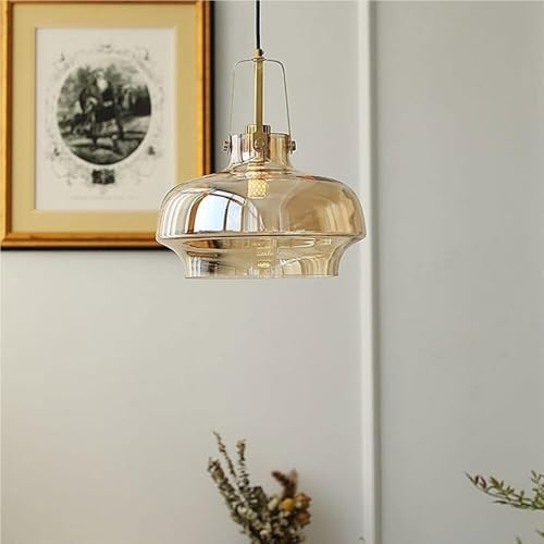 Suspension industrielle verre douille E27 plafonnier salon - 3