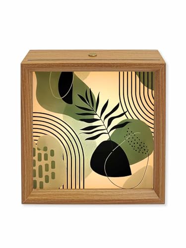 FuturehomeStar Mid Century Abstract Color Block Wooden LED Night Light