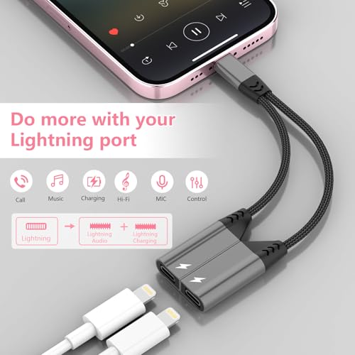 Câble de chargement iPhone avec répartiteur audio HiFi et micro pour iPhone 14 Pro