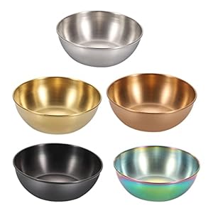 Cabilock 5 Stks Roestvrijstalen Sauspotten Tapas Gerechten Serveren Snack& Dip (Diverse 8. 20X8. 20X2. 70Cm) Steel Mixing Bowl