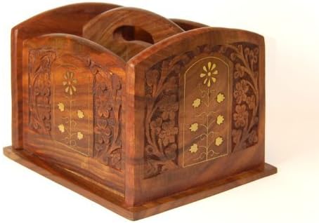 Solid Wood Remote Control Holder with Four Sections