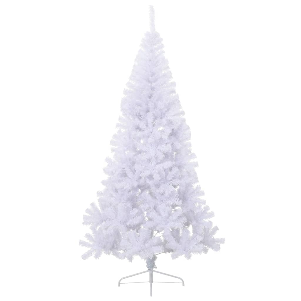 vidaXL Sztuczna choinka, ze stojakiem, połówka, biała, 240 cm, PVC