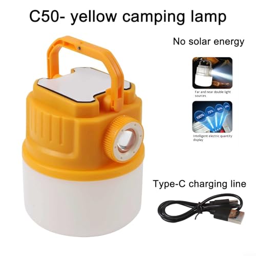 Luz solar de camping C50 con carga USB y tecnología LED 5
