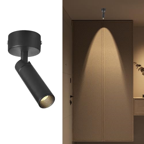 HAOZIWEI Foco de Techo LED, Foco de Pared Giratorio de 340° + 90°, Foco direccional, Accesorio de Acento, Foco de Montaje Expuesto, lámparas para Sala de Estar, Dormitorio, galería de imágenes