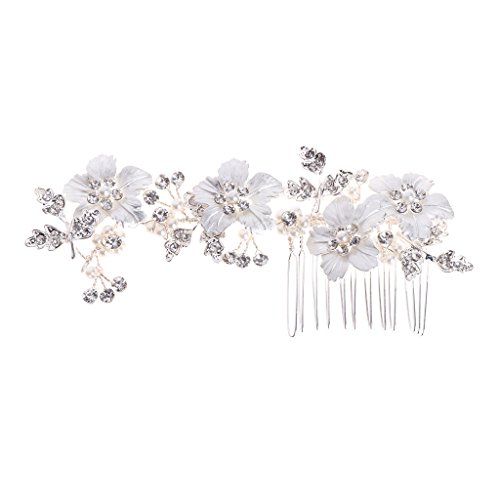 FXCO Mariée Peigne Fleur Chapellerie Strass Femmes Bijoux Accessoires Peigne De Cheveux Mariage à La Main