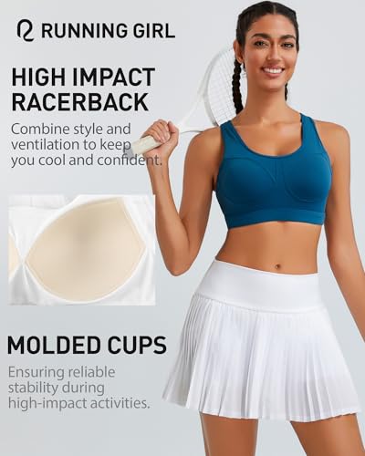 Image of RUNNING GIRL Sports Bras for Women High Support Moulded Cup High Impact Sports Bras Racerback Workout Running Yoga Bra