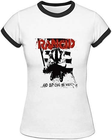 Women's Rancid Out Come The Wolves Novelty Ringer T shirt M White
