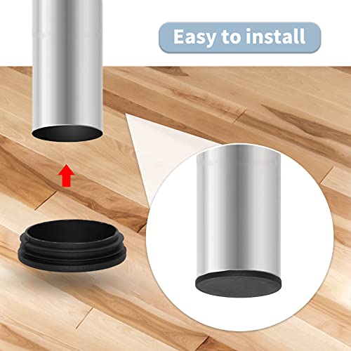 Image of Flyshop 8 Pack Black Plastic Hole Plug Round Tubing End Cap Chair Glide Inserts 70 mm, 2-3 /4 inch
