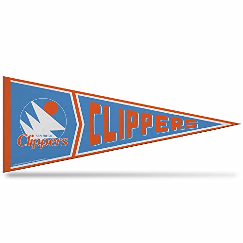 Rico Industries NBA Basketball Los Angeles Clippers Retro 12" x 30" Felt Wall Décor Pennant - Great for Home/Bed Room/Man Cave Décor