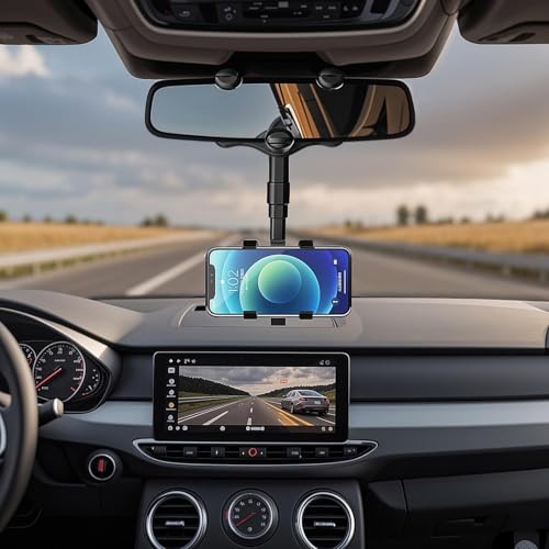 Image of Octopus Rearview Mirror Phone Holder for Car Rotatable and Retractable Multifunctional 360, Pro Clip Car Mirror Mount Bracket