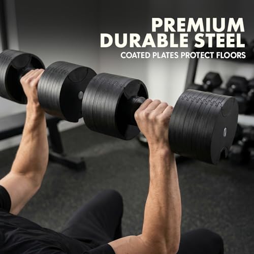 Image of Squatz Adjustable Dumbbell Set 70-140LB Adjustable Dumbbells For Home Gym, Anti-Slip Handle With Heavy‑Duty Plates, Exercise Fitness Dumbbells For Home Gym Strength & Weight Training