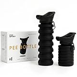 PeeSport Premium Pee Bottle, Portable Urinal for Men & Women, Leakproof Collapsible Silicone Travel Urinal 1000ml, Spill Proof, Car Camping Bedside, Seen on Shark Tank